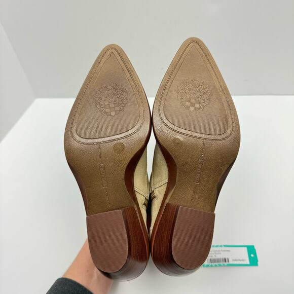 NEW Vince Camuto Ashena Tan Suede Leather Buckle Zip Up Bootie Ankle Boots - Picture 14 of 14